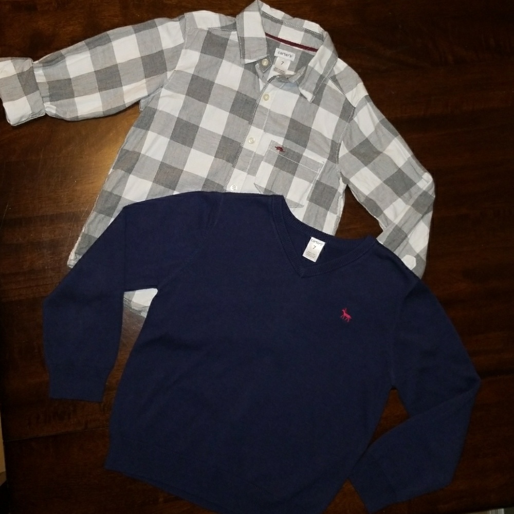 Bundle / Carter's boys sweater and button down.